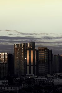 Preview wallpaper city, architecture, buildings, skyscrapers, evening, sky
