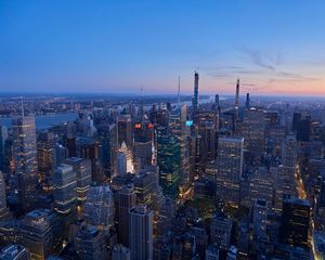 Preview wallpaper city, architecture, buildings, evening