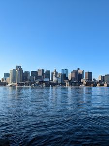 Preview wallpaper city, architecture, buildings, water, waves
