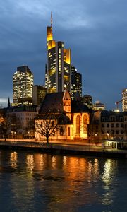 Preview wallpaper city, architecture, lights, twilight