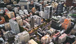 Preview wallpaper city, architecture, road, roofs, aerial view