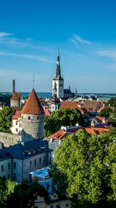 Preview wallpaper city, architecture, tower, old, tallinn, estonia