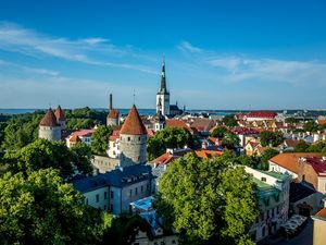 Preview wallpaper city, architecture, tower, old, tallinn, estonia