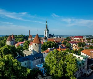 Preview wallpaper city, architecture, tower, old, tallinn, estonia