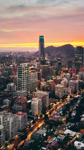 Preview wallpaper city, architecture, tower, buildings, evening