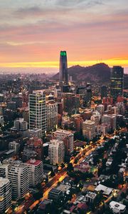Preview wallpaper city, architecture, tower, buildings, evening