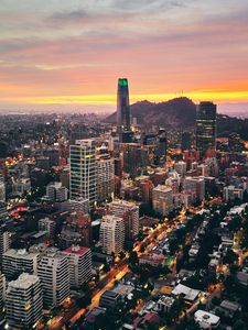 Preview wallpaper city, architecture, tower, buildings, evening