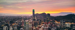 Preview wallpaper city, architecture, tower, buildings, evening
