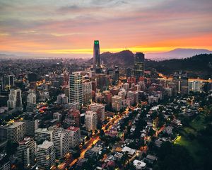 Preview wallpaper city, architecture, tower, buildings, evening