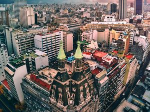 Preview wallpaper city, architecture, tower, buildings, road