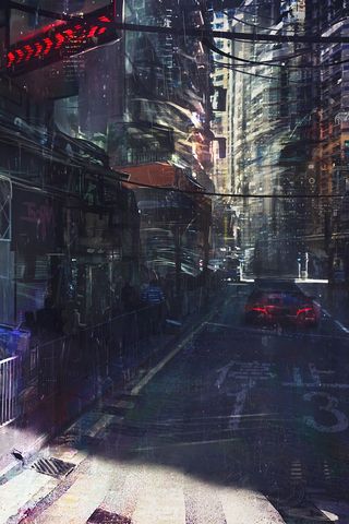 Download Cyberpunk 1920x1080 Futuristic Dystopian Street Wallpaper