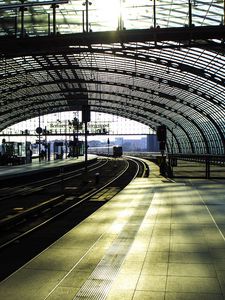 Preview wallpaper city, berlin, station, railway