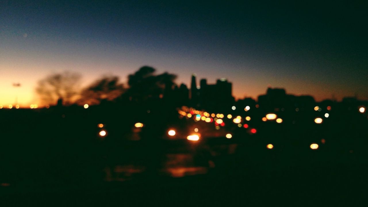 Wallpaper city, blur, glare