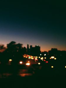 Preview wallpaper city, blur, glare