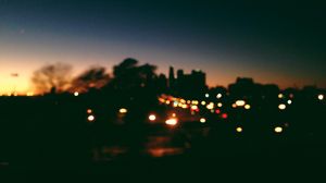 Preview wallpaper city, blur, glare