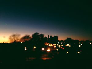 Preview wallpaper city, blur, glare