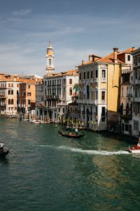 Preview wallpaper city, board, river, buildings, aerial view, venice