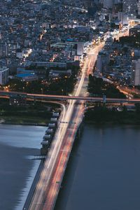 Preview wallpaper city, bridge, aerial  view, buildings, coast