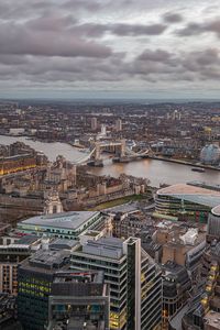 Preview wallpaper city, bridge, buildings, evening