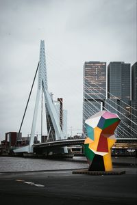 Preview wallpaper city, bridge, water, buildings, architecture, rotterdam