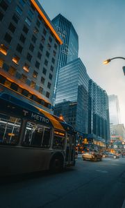 Preview wallpaper city, building, car, road