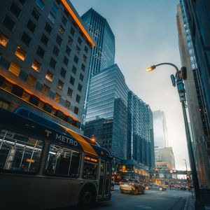 Preview wallpaper city, building, car, road