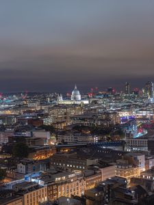 Preview wallpaper city, building, cathedral, evening