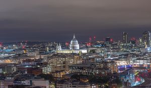 Preview wallpaper city, building, cathedral, evening