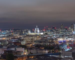 Preview wallpaper city, building, cathedral, evening