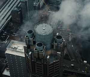 Preview wallpaper city, building, dark, gloomy