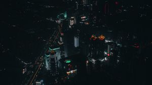 Preview wallpaper city, building, skyscrapers, night, lights