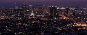 Preview wallpaper city, buildings, aerial  view, architecture, night, dark