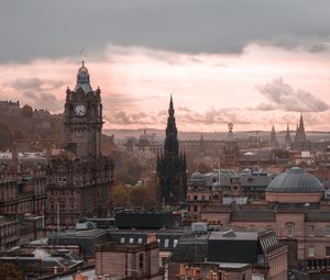 Preview wallpaper city, buildings, aerial view, architecture, old, edinburgh