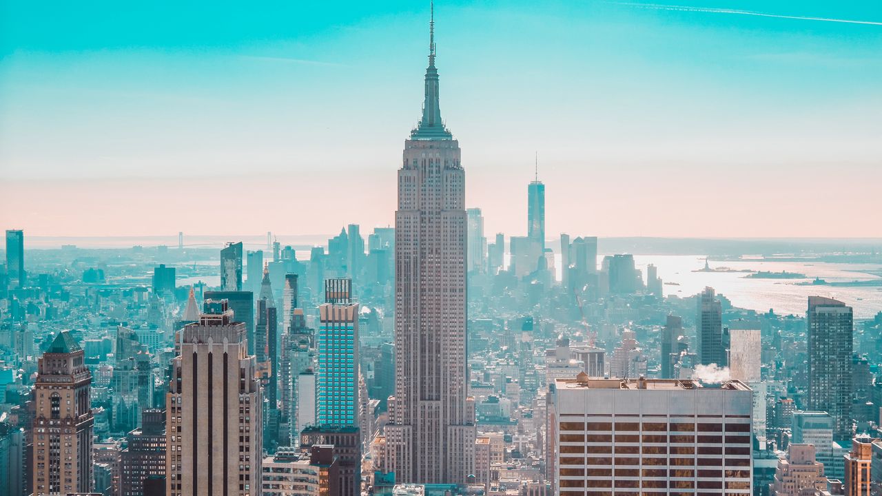 Wallpaper city, buildings, aerial view, skyscrapers, new york, usa