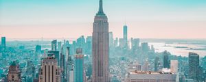 Preview wallpaper city, buildings, aerial view, skyscrapers, new york, usa