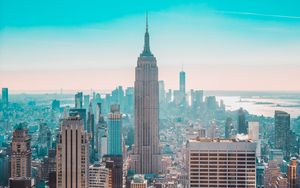 Preview wallpaper city, buildings, aerial view, skyscrapers, new york, usa