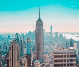 Preview wallpaper city, buildings, aerial view, skyscrapers, new york, usa