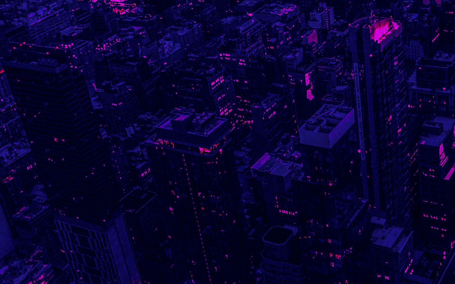 Download wallpaper 1920x1200 city, buildings, aerial view, purple, dark ...