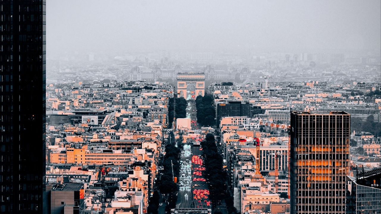 Wallpaper city, buildings, aerial view, architecture, paris, france