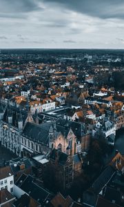 Preview wallpaper city, buildings, aerial view, architecture, brugge, belgium