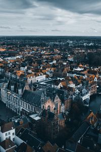 Preview wallpaper city, buildings, aerial view, architecture, brugge, belgium