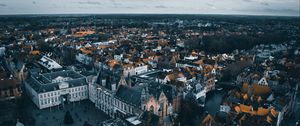 Preview wallpaper city, buildings, aerial view, architecture, brugge, belgium