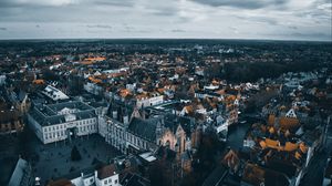 Preview wallpaper city, buildings, aerial view, architecture, brugge, belgium