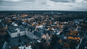 Preview wallpaper city, buildings, aerial view, architecture, brugge, belgium