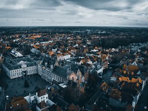 Preview wallpaper city, buildings, aerial view, architecture, brugge, belgium