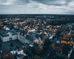 Preview wallpaper city, buildings, aerial view, architecture, brugge, belgium