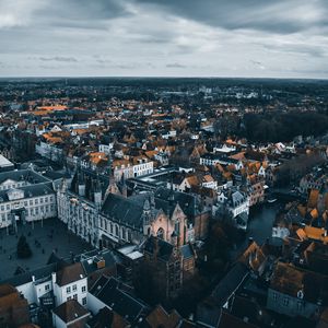 Preview wallpaper city, buildings, aerial view, architecture, brugge, belgium