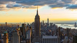 Preview wallpaper city, buildings, aerial view, metropolis, architecture, new york, usa