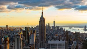 Preview wallpaper city, buildings, aerial view, metropolis, architecture, new york, usa