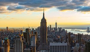 Preview wallpaper city, buildings, aerial view, metropolis, architecture, new york, usa